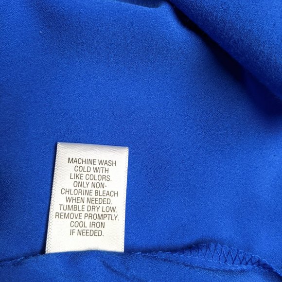 Apt. 9 Royal blue blouse long sleeves XSP Vtg. button down pleats pockets - Picture 5 of 5